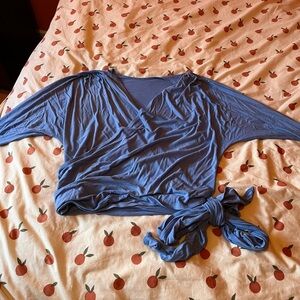 Mettamade 1x Jersey Wrap Top Periwinkle